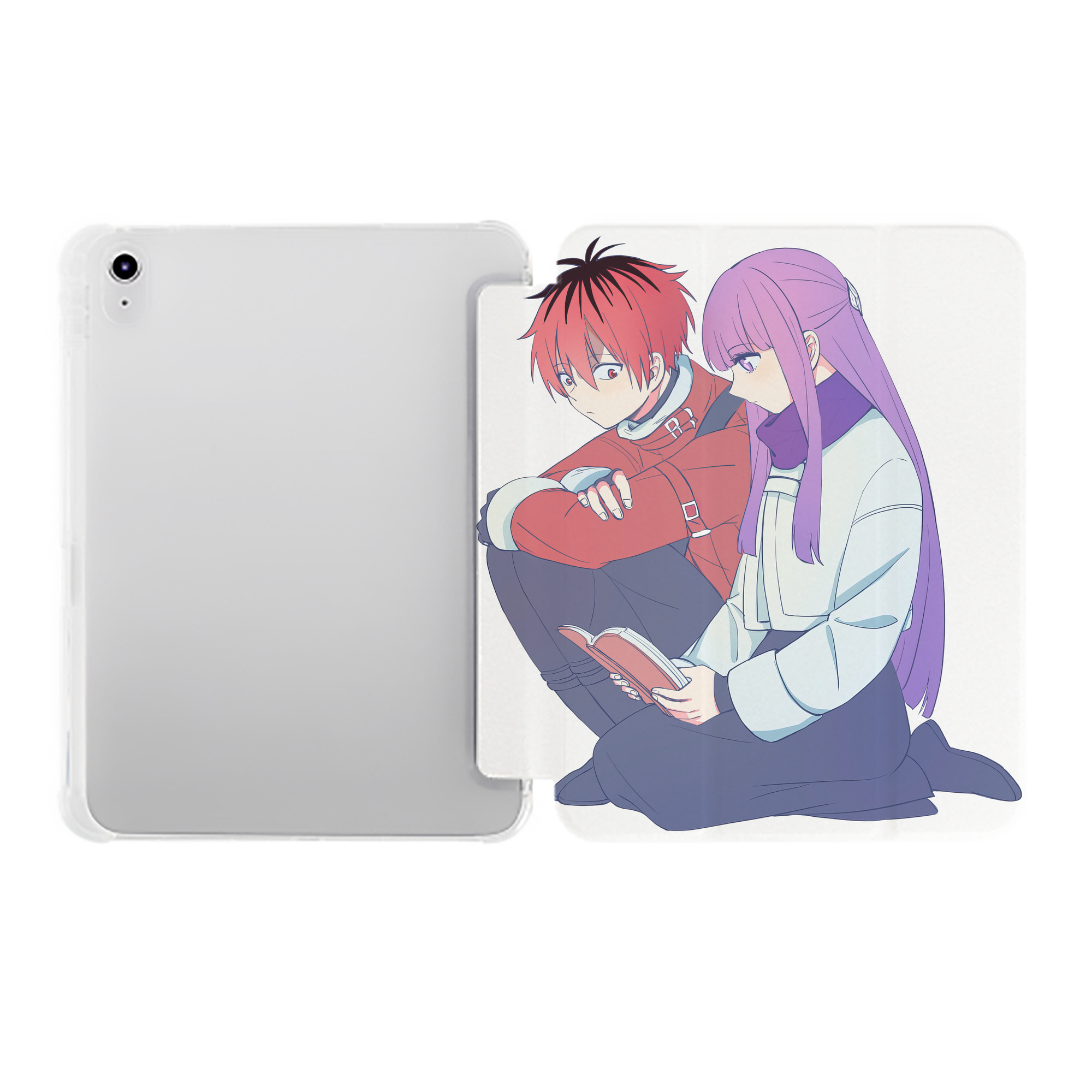 （画像用） 葬送のフリーレン Frieren IPad ケース ペン収納付き 三つ折りスタンド PUレザー×シリコン 対応機種9.5/10.5/10.9インチ